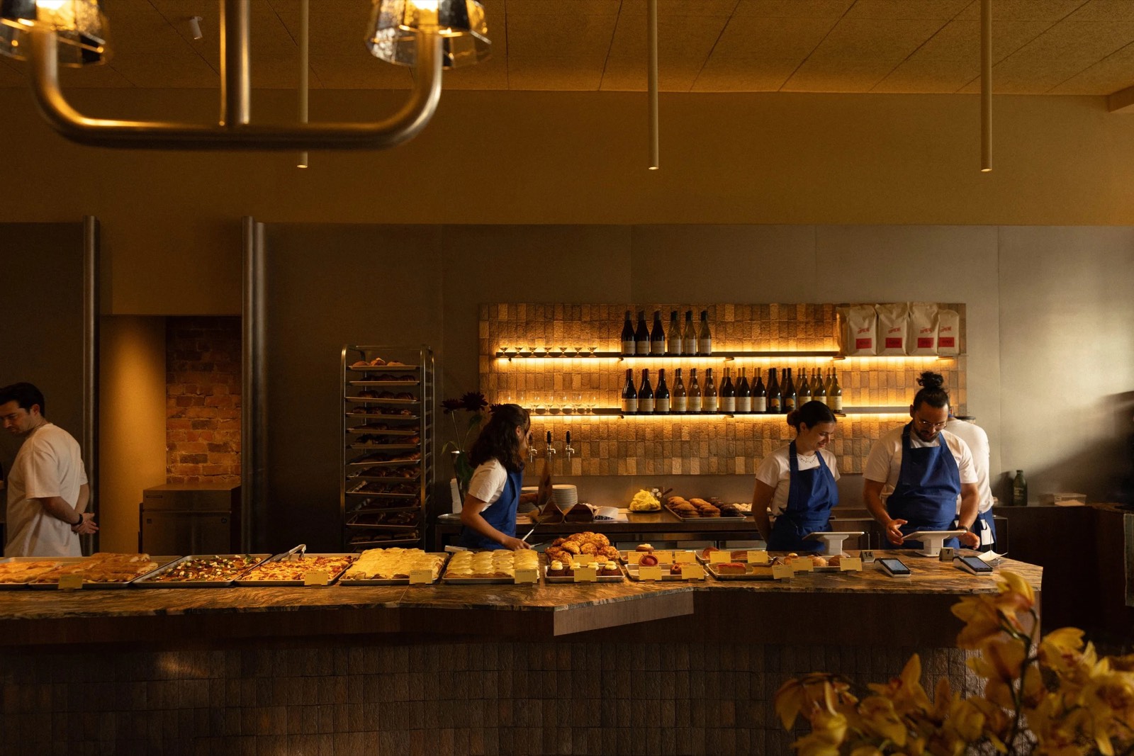 Bakers at work behind the counter